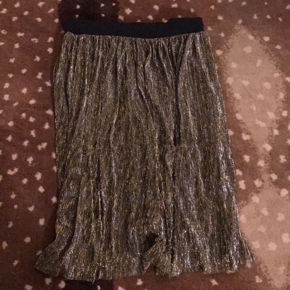 Gold and silver pleated skirt